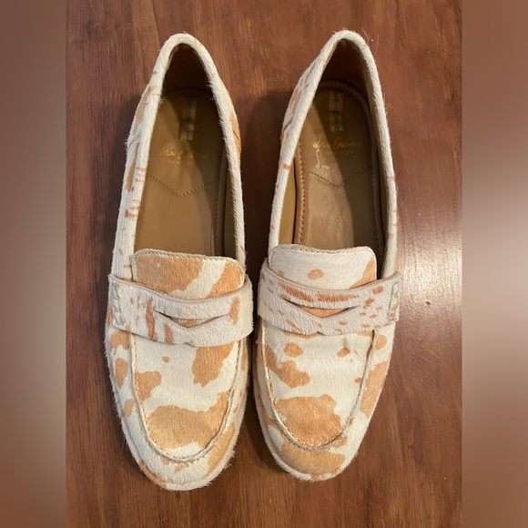 Sam Edelman Penny Loafers Women's Size 7 Birch Natural Ivory Brahma Cow Hair - Picture 2 of 6